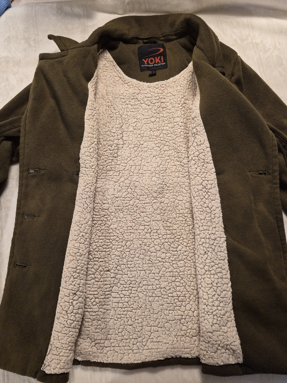 Yoki Women's Olive Green Peacoat Jacket - Picture 5 of 10
